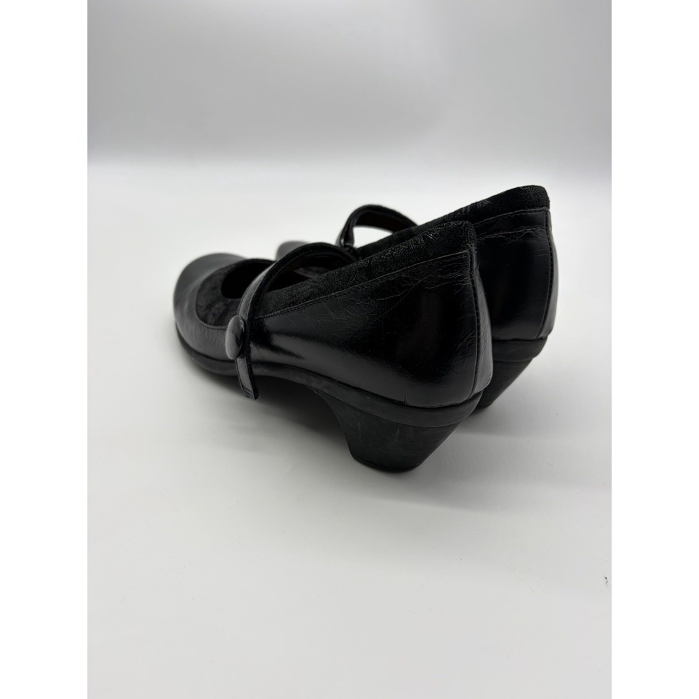 NAOT Black Leather Mary Jane Slip On Loafers Comfort Shoes EUR39 US 11 Floral - Picture 8 of 8